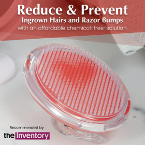 Dylonic Exfoliating Brush for Ingrown Hair and Razor Bump Prevention - Gentle Pre-Shave Exfoliator for Silky Smooth Skin on Face, Legs, Bikini Line - Orange, 4x3-Inch