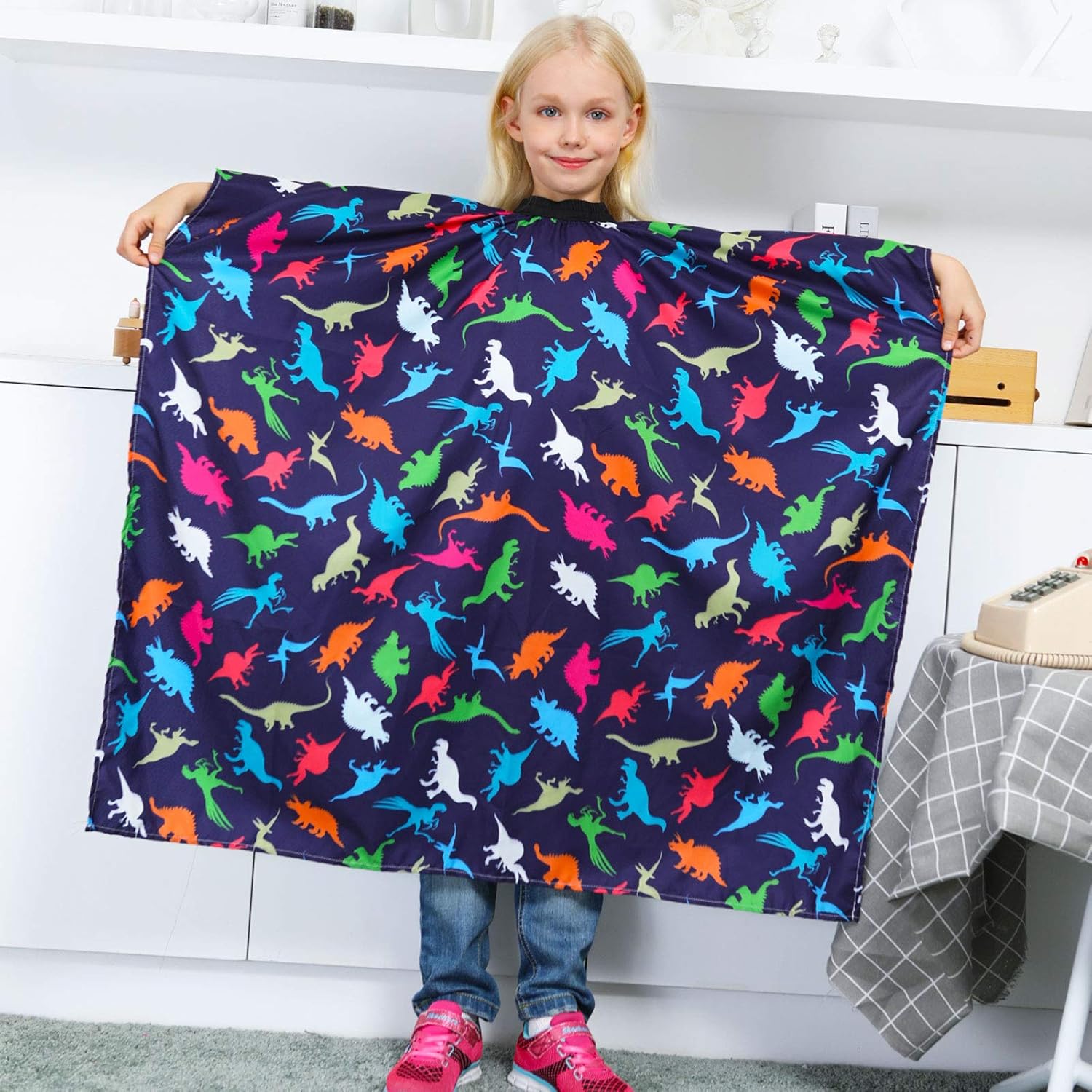 Buy now PASHOP Kids Haircut Cape, Dinosaur Waterproof Hair Cutting Cape Boys Barber Haircut Apron for Kids at indiglob india