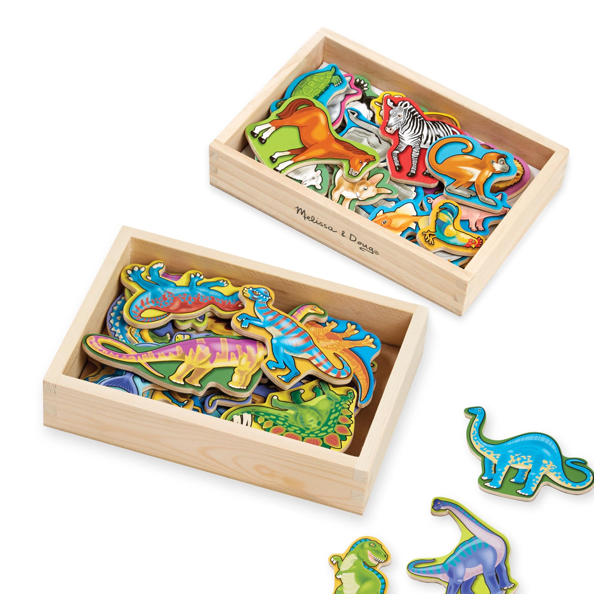 Buy now Melissa & Doug Wooden Magnets Set - Animals and Dinosaurs with 40 Wooden Magnets at indiglob india