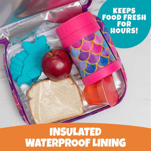 Bentology Lunch Box for Kids- Insulated, Waterproof, Durable Tote Bag Lunchbox fits Bento Boxes, Containers, Jars, Bottles- Keeps Food Hotter or Colder Longer- Back To School Reusable Sleeve For Girls