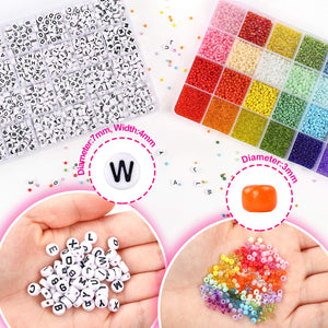 Buy now DICOBD Bracelet Making Kit, 12000pcs 3mm 24 Color Glass Seed Beads Kit, Friendship Bracelet Kit with Black Letters, DIY Jewelry Making Supplies for Kids, Girls, Beginners, Birthday Gift at indiglob india