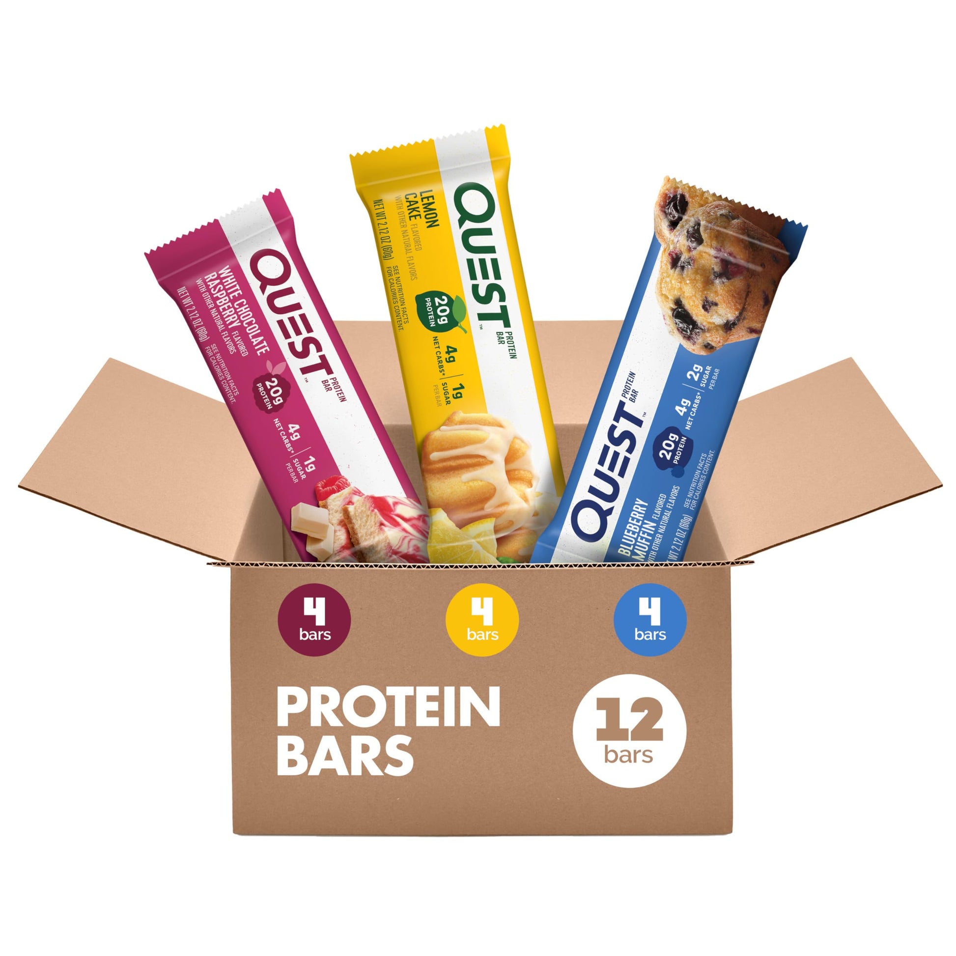Buy now Quest Nutrition Chocolate Brownie Protein Bar, 20g Protein, 1g Sugar, 4g Net Carb, High Fiber, Gluten Free, 12 Count Fruit Lovers Variety Pack 12 Count at indiglob india