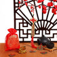 Chuangdi Feng Shui Money Frog with Chinese Coins Lucky Knots Red Blessing Bag Gold Three Legged Toad Decoration for Attracting Wealth Success Chinese New Year Gifts