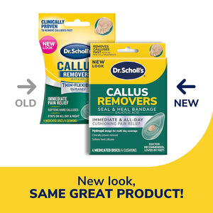 Dr. Scholl's CALLUS REMOVER Seal & Heal Bandage with Hydrogel Technology, 4ct // Removes Calluses Fast And Provides Cushioning Protection Against Shoe Pressure And Friction For All-Day Pain Relief