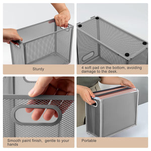 Buy now Hanging File Organizer, Oterri Portable Desktop File Organizer Mesh Detachable Foldable File Folder Organizer 12.2*5.5*9.44 inch for Letter Size File Folders, File Holders for Office/Home(Grey1) at indiglob india