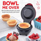 Dash Mini Waffle Bowl Maker for Breakfast, Burrito Bowls, Ice Cream and Other Sweet Desserts, Recipe Guide Included - Red