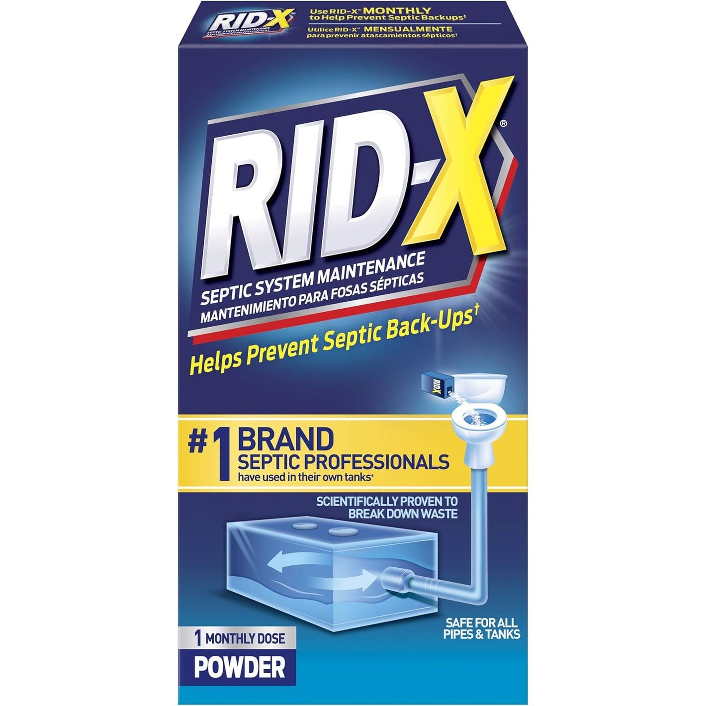 RID-X Septic Treatment, Septic Tank Treatment, 1 Month Supply Of Powder, 9.8 oz