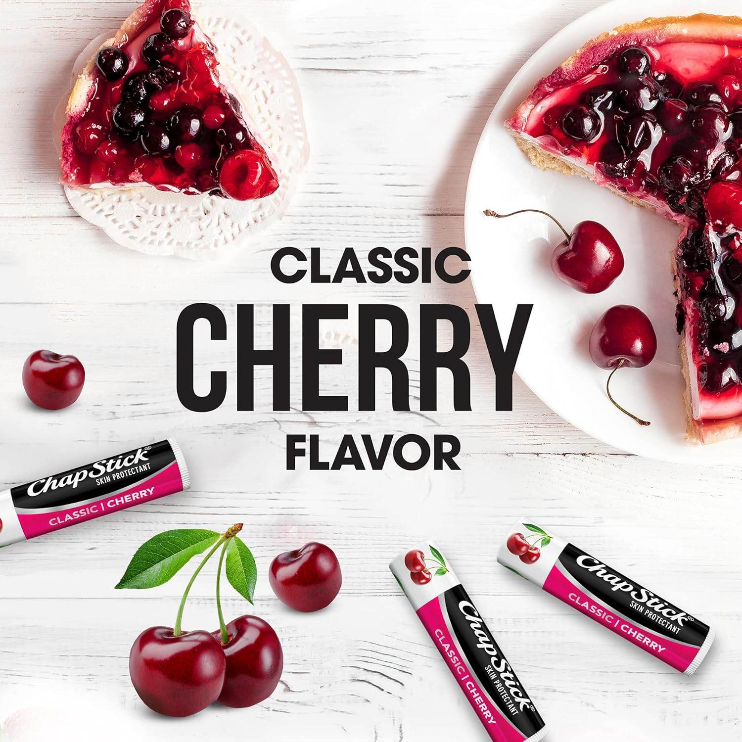 ChapStick Classic Cherry Lip Balm – Fruity & Sweet Lip Moisturizer for Dry Lips, 0.15 Oz Ea - My Store