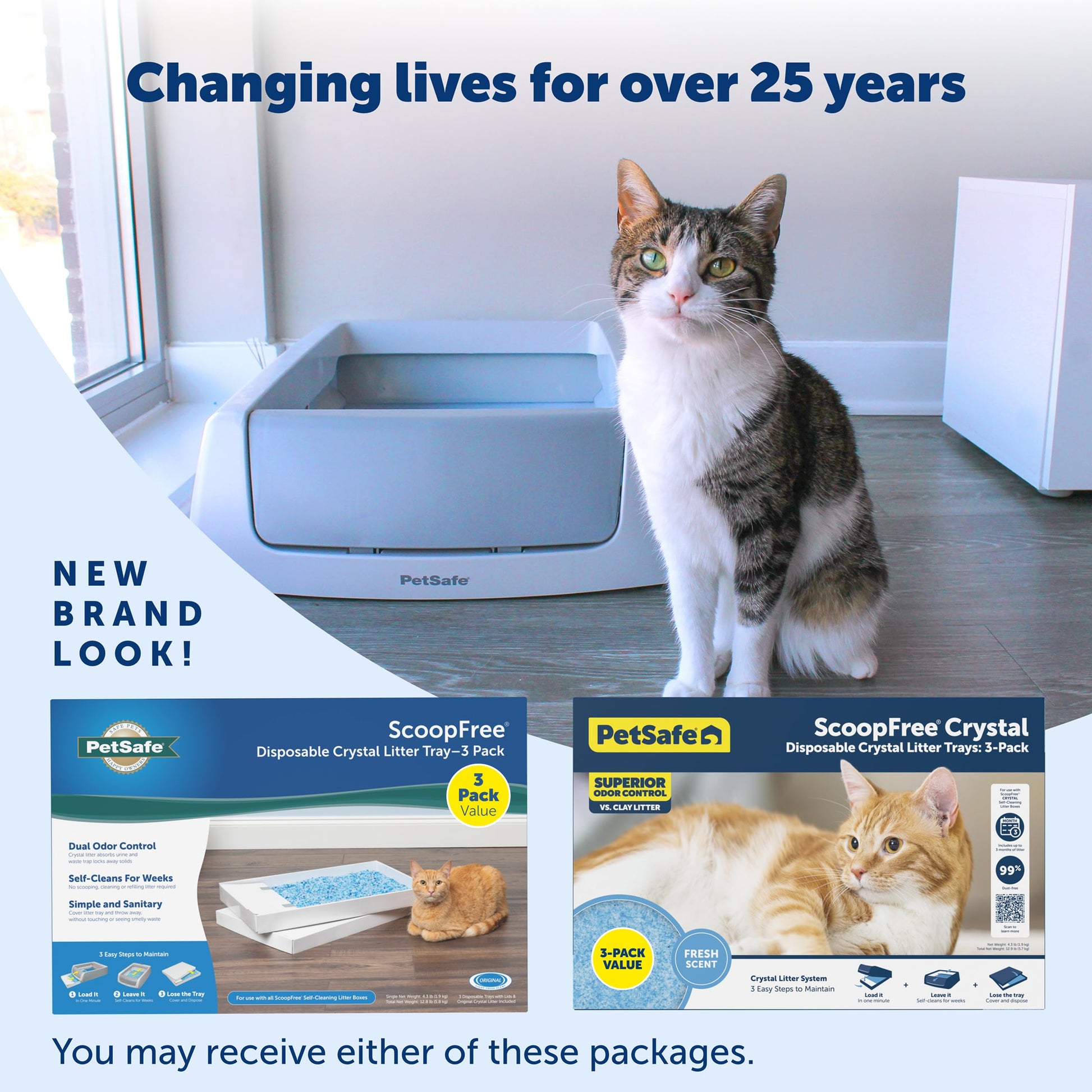 Buy now PetSafe ScoopFree Disposable Crystal Cat Litter Tray - Easy Cleaning Box - Refill Tray for Electric Litter Box - Fragrance Free - 4.3 lb Bags - 6 Pack at indiglob india