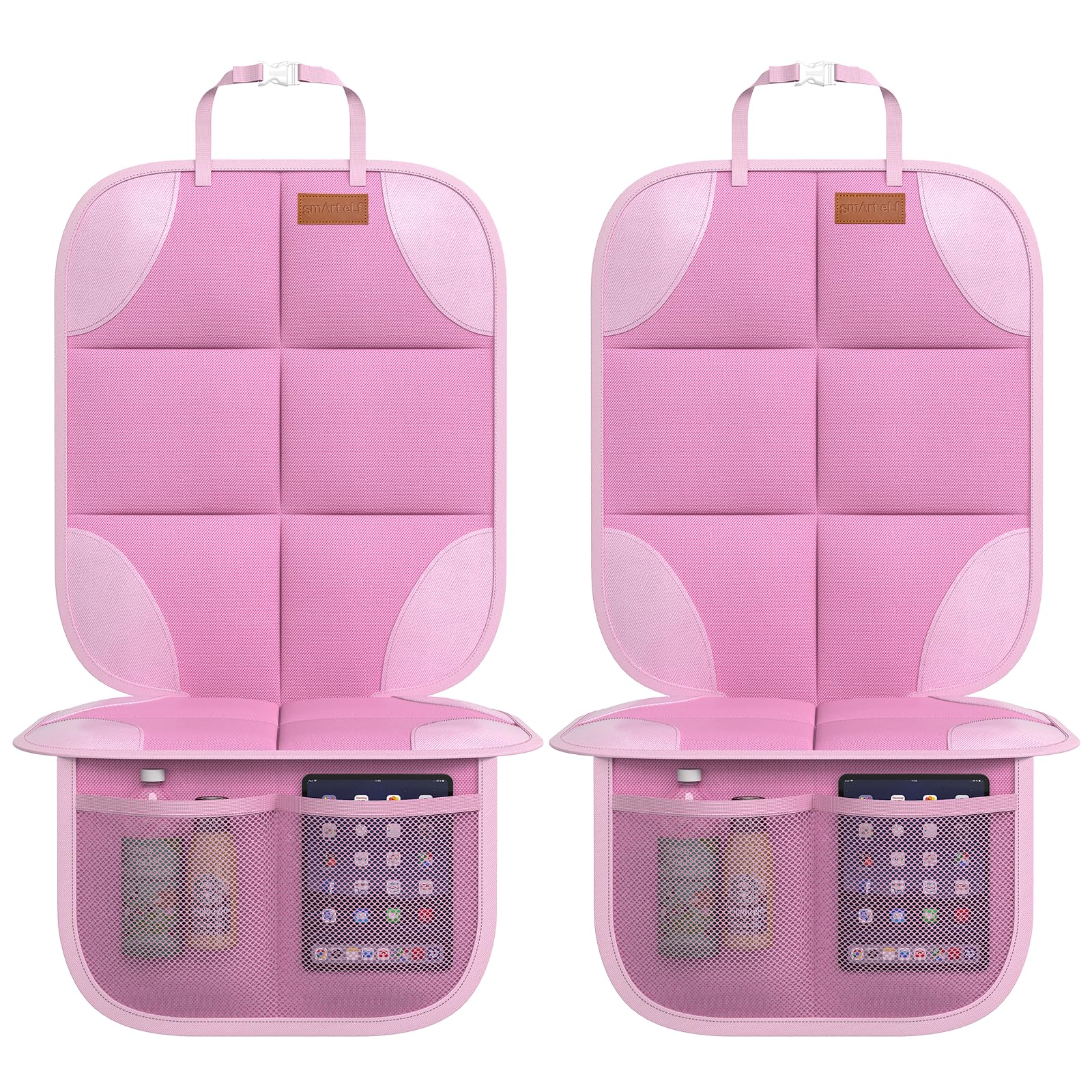 Buy now SMART ELF Car Seat Protector, 2Pack Seat Protector Protect Child Seats with Thickest Padding and Non-Slip Backing Mesh Pockets for Baby and Pet,Sedan SUV Truck (Black) 2PS Pink at indiglob india
