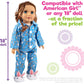 3pc Pajama Outfit w Bunny Slippers - 18" Doll Clothes & Accessories Compatible w American Girl Dolls - Set Includes April Showers PJ Top & Bottom, & White Rabbit Slippers - Cozy and Cute