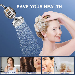 Shower Water Filter, 15 Stage Shower Head Filter for Hard Water, High Output Water Filters for Removing Chlorine and Fluoride, Improves the Condition of Your Skin, Hair and Nails - ORB