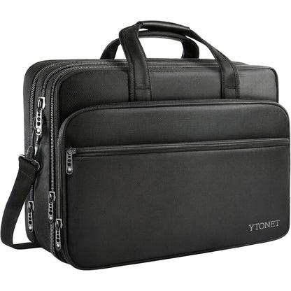 Ytonet Gaming Laptop Briefcase 18 Inch, Expandable Extra Large Case for Computer, Water Resistant Bag for Men With Luggage Strap, Work Travel Carrying Case, Black