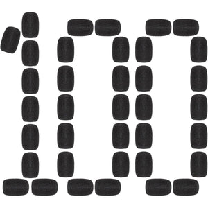 Buy now Frienda 100 Pieces Headset Mic Foam Cover Sponge Mini Microphone Windscreen Black Mic Shield Protection for Small Lapel and Headset Microphones at indiglob india
