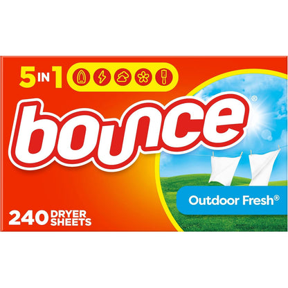 Bounce Dryer Sheets Laundry Fabric Softener, Outdoor Fresh Scent, 240 Count