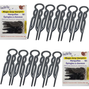 Good Hair Days Hair Pins - 2 1/2" Plastic, U-shaped Magic Grip Hairpins, Strong Durable Pins For Fine, Thick & Long Hair, Styling Accessories - Black, Set of 20