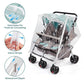 Double Stroller Rain Cover, Waterproof Weather Shield for Side by Side Baby Double Stroller, Twins Stroller Cover for Rain/Wind/Snow/Cold/Dust, Baby Outdoor Accessories
