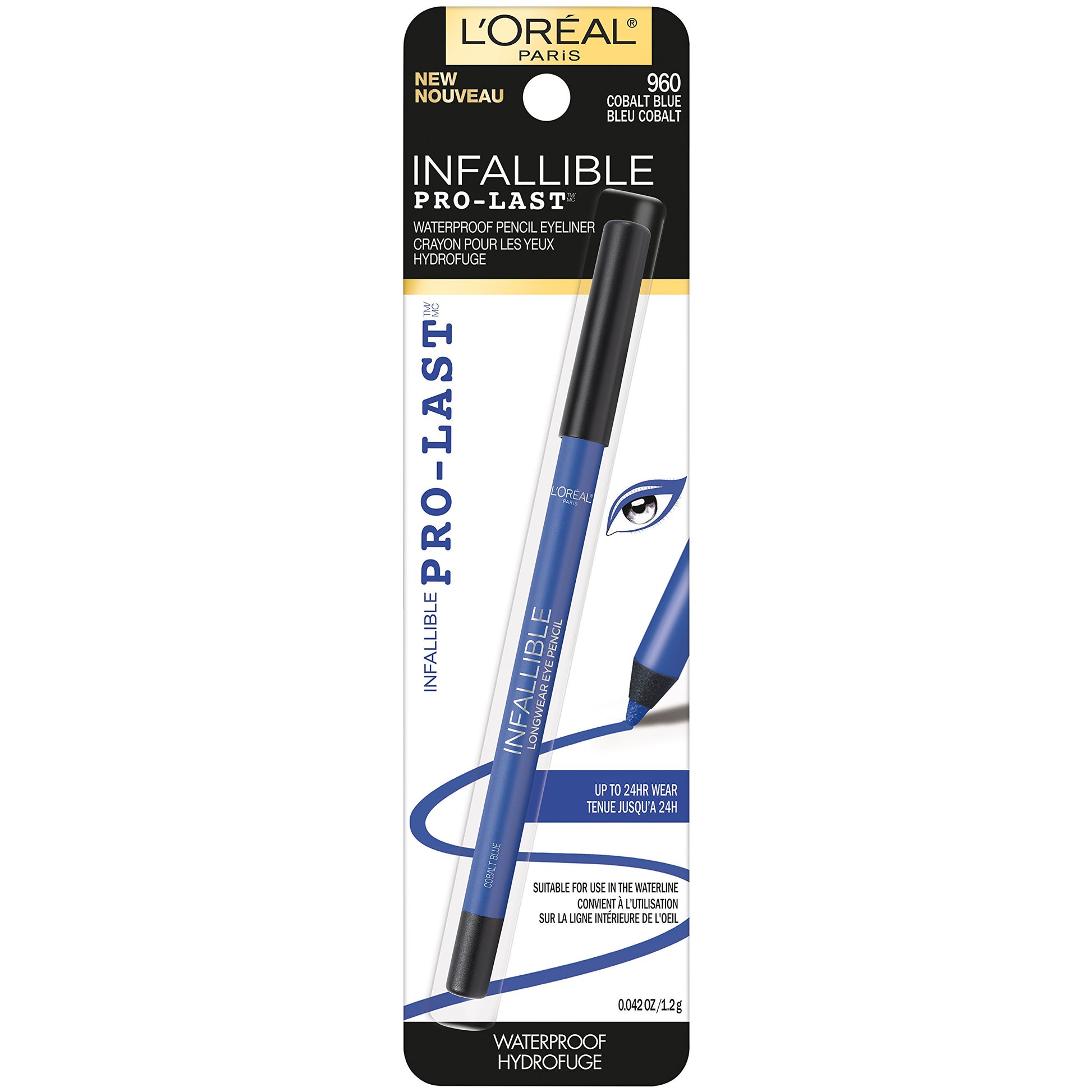 Buy now L'Oreal Paris Makeup Infallible Pro-Last Pencil Eyeliner, Waterproof and Smudge-Resistant, Glides on Easily to Create any Look, Black, 0.042 oz., 1 Count Cobalt Blue 1 Count (0.042 Ounce each) at indiglob india