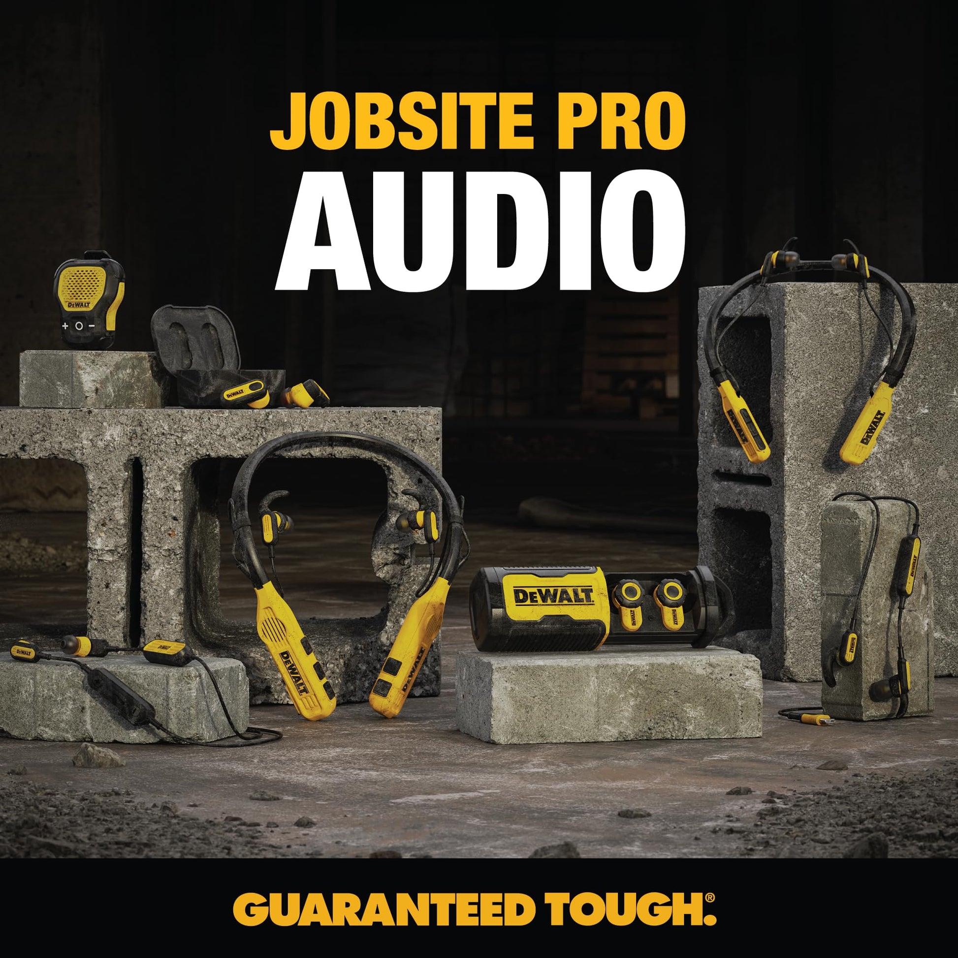 Buy now DEWALT Heavy Duty Bluetooth Jobsite Pro X2 ANC True Wireless Earbuds, Active Noise Cancelling Work Earbuds, Turn Dial Controls, 10Hr Runtime (40+ w/Case), 4 EQ Modes, IP54 at indiglob india