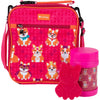 Kids Complete Pink Corgi Lunch Box Kit - Insulated Soft Bag Sleeve, Convertible Tote Strap for Kids, 13oz Food Jar & Reusable Hard Ice Pack - Keeps Food Hot or Cold for Hours- Back to School Essential - Corgi
