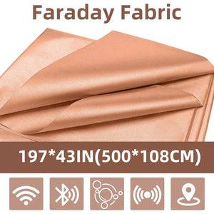 Amerthing Pure Copper Faraday Fabric RF & LF Electromagnetic Fields Gold Color Blocking Fabric 2 Meters (78"x43" inch)
