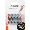 Nite Ize S-Biner MicroLock, Locking Key Holder, Stainless-Steel 2-Pack - New Colors Assorted