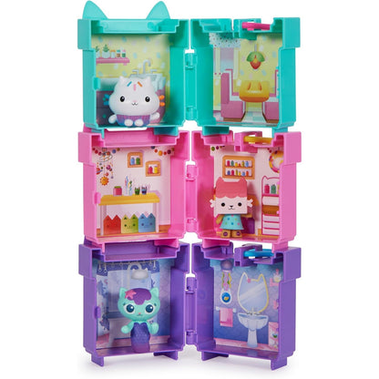 Gabby's Dollhouse, 3 Clip-On Playsets, with Cakey, Baby Box and Mercat Toy Figures and Dollhouse Accessories, Kids Toys for Ages 3 and Up