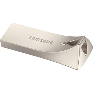 SAMSUNG BAR Plus 3.1 USB Flash Drive, 128GB, 400MB/s, Rugged Metal Casing, Storage Expansion for Photos, Videos, Music, Files, MUF-128BE3/AM, Champagne Silver