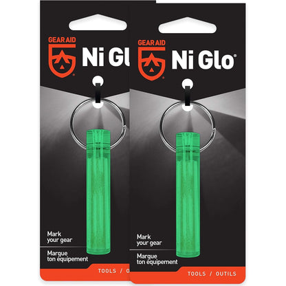 GEAR AID Ni Glo 2” UV Rechargeable Glowing Keychain, Glow-in-the-Dark Accessory for Keys, Camping and Outdoor Gear