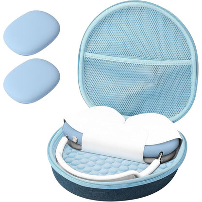 ProCase Hard Case for AirPods Max, Travel Carrying Headphone Case with Silicone Earpad Cover & Mesh Pocket, AirPods Max Protective Portable Storage Bag -Black