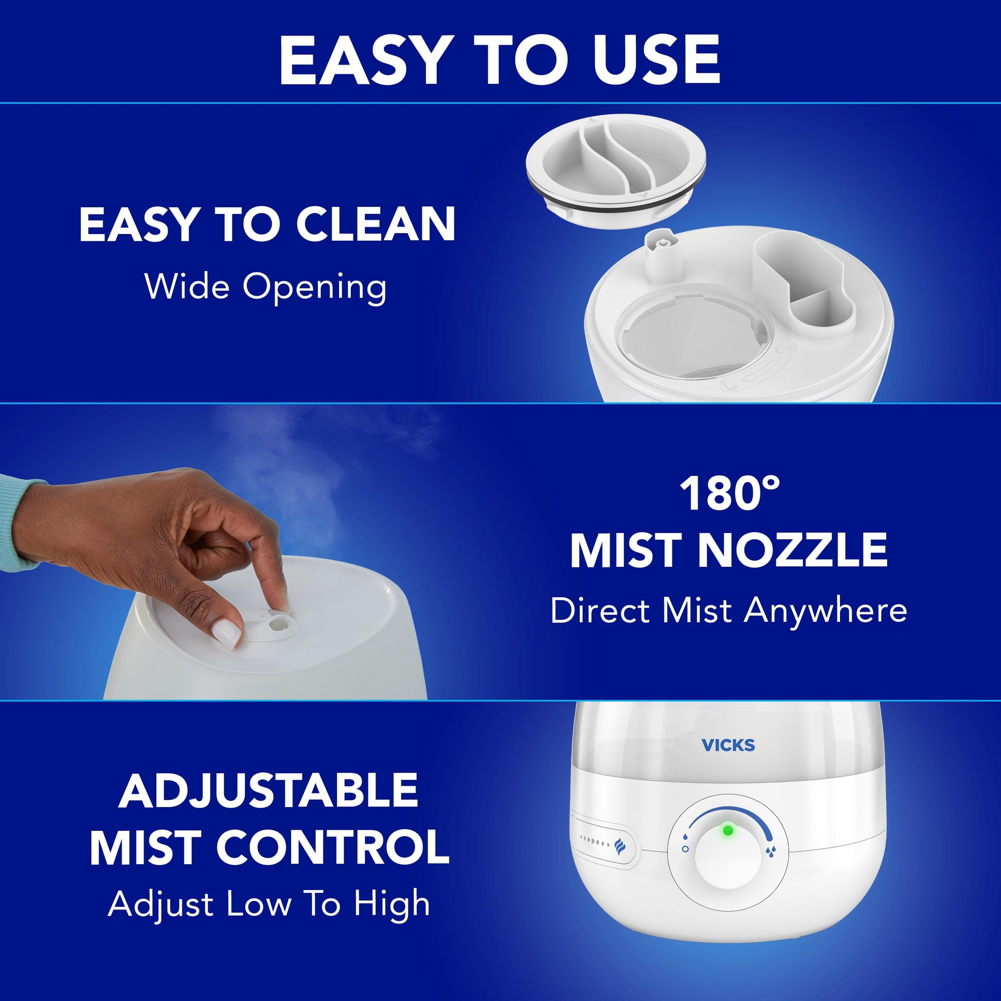 Buy now Vicks Mini Filter Free Cool Mist Humidifier, Small Room ƒ?? Variable Mist Control ƒ?? Works with Vicks VapoPads at indiglob india