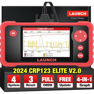 2024 LAUNCH CRP123 Elite V2.0 OBD2 Scanner(Upgrade of CRP123), Oil Reset/SAS Calibrate/Throttle Relearn, 4 Systems 3 Reset Diagnostic Scan Tool, Engine ABS SRS TCM Code Reader, Lifetime Free Update
