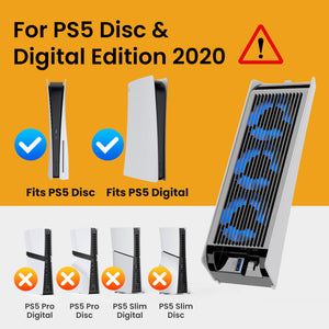 Buy now KIWIHOME Cooling Fan for PS5 Accessories, Upgraded Quiet Cooler Fan with Auto Speed, Controller USB3.0 Port & LED for PS5 2020 Only, Not for PlayStation 5 Slim/Pro, White at indiglob india