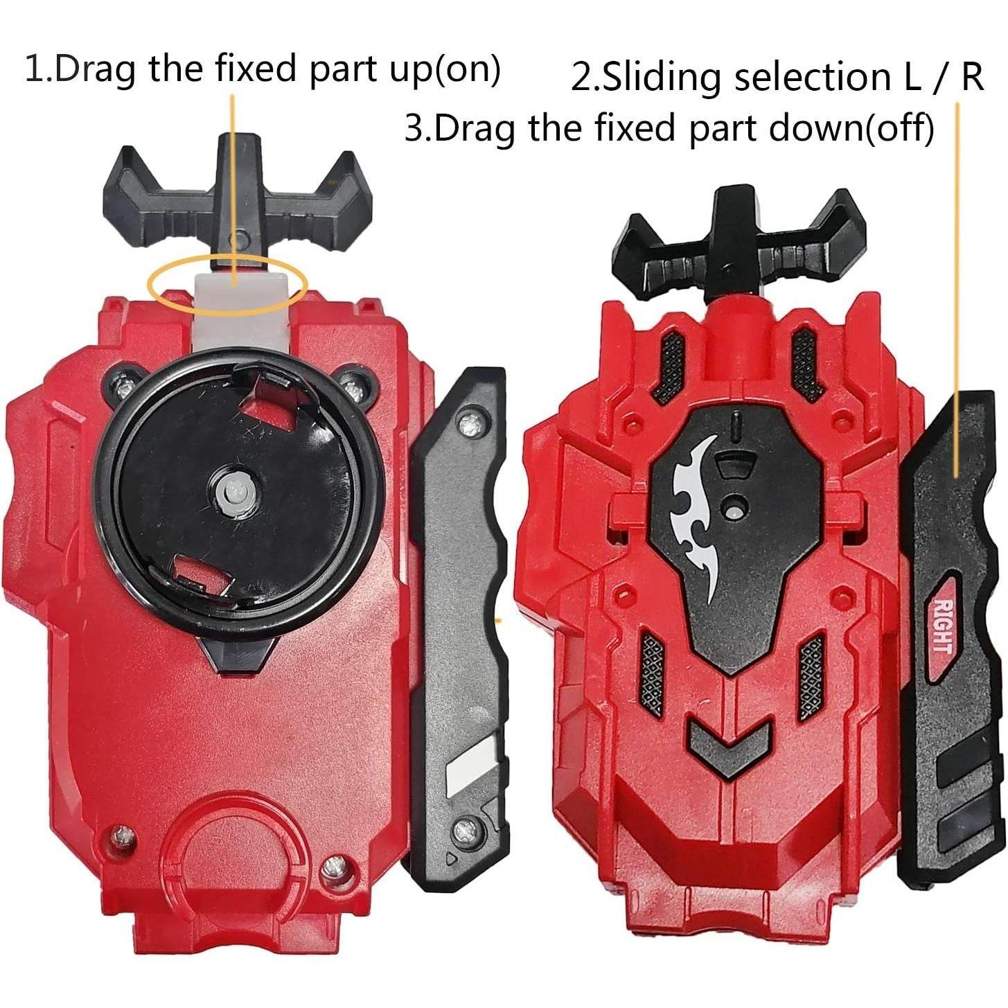 Bey Gyro Blades Launcher and Grip, Battling Burst String Launcher Gyro Light Sparking Left&Right LR Spin Top Compatible with All Bey Burst Series - My Store