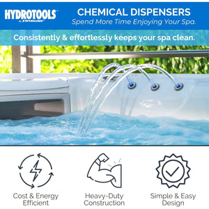 HYDROTOOLS BY SWIMLINE 8715 Mini Chemical Dispenser For Spas and Personal Pools| Compatible With Bromine & Chlorine Supports 1’’ Tablets | Adjustable Control Ring For Customizable Flow Rate