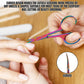 Cuticle Scissors, Eyebrow False Eyelashes Mustache Facial Nose Ear Hair Grooming Multi-Purpose Beauty Scissors, Small Manicure Pedicure Curved Extra Sharp Fine Blades Professional Shears for Men Women