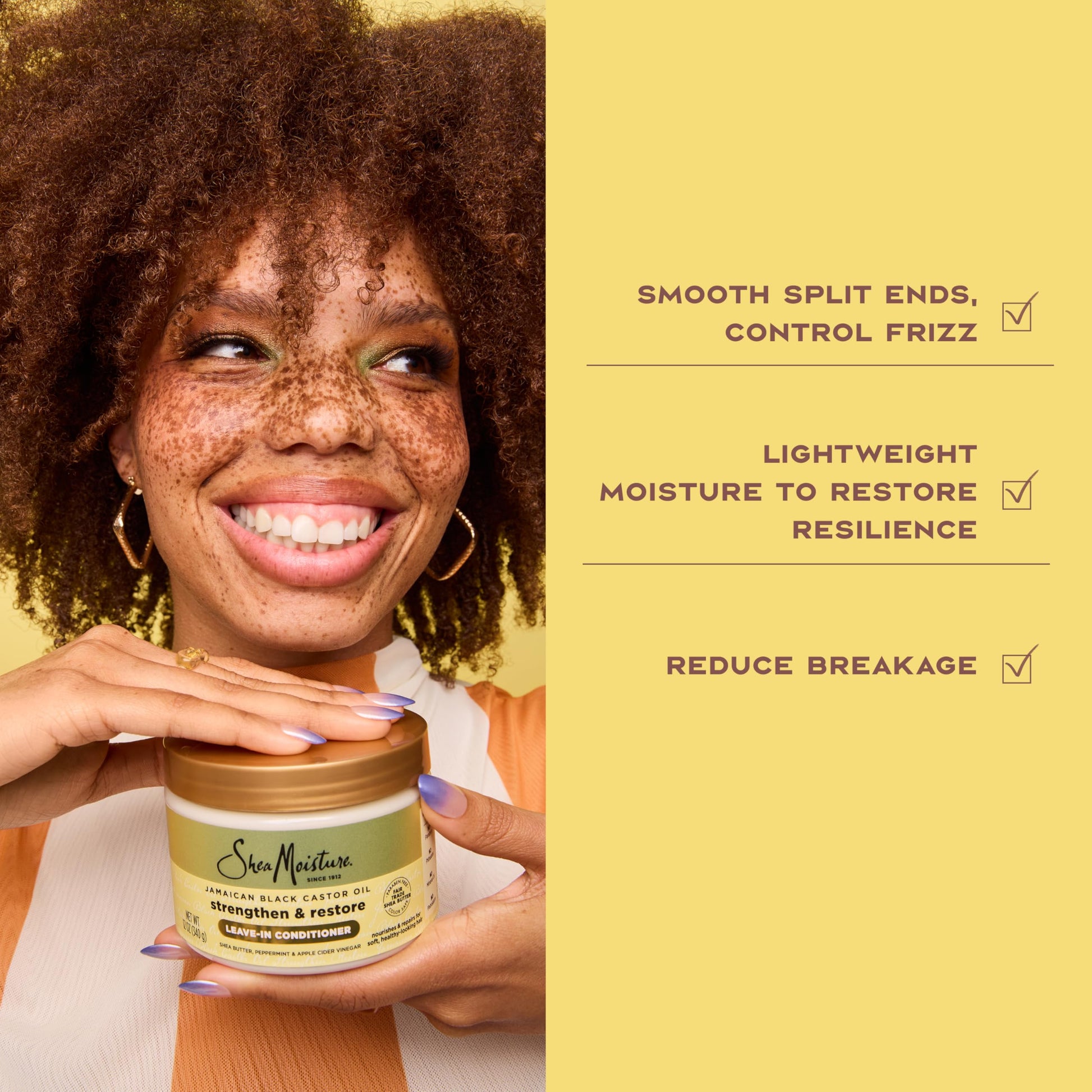 Buy now SheaMoisture Jamaican Black Castor Oil Leave In Conditioner 100% Pure Jamaican Black Castor Oil For Damaged Hair to Soften and Detangle Hair 11.5 oz at indiglob india