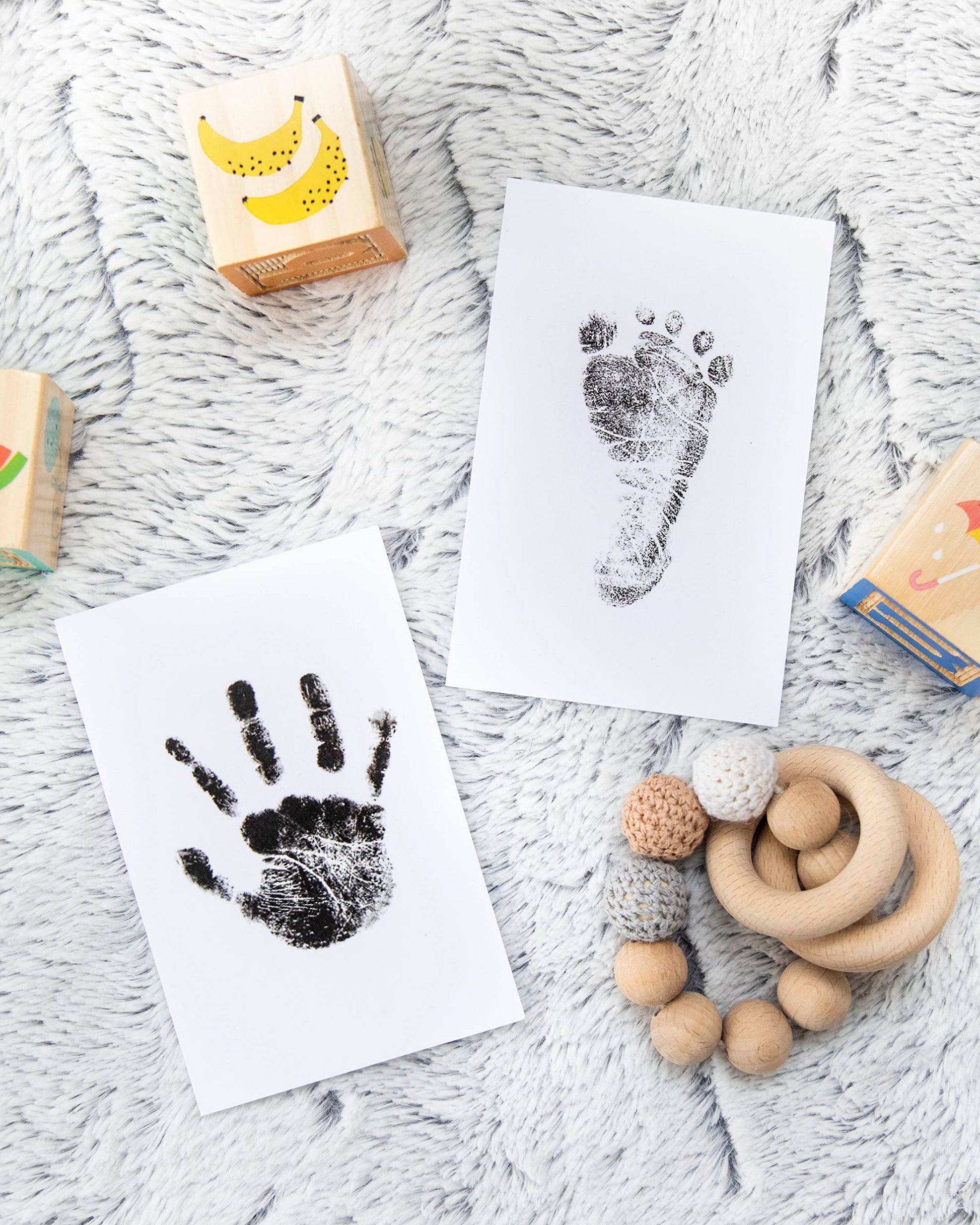Buy now Pearhead Newborn Baby Handprint and Footprint Kit - No Mess Clean-Touch Ink Pad With Impression Cards, Safe for Skin, Perfect Keepsake for Family, Acid-Free, Black at indiglob india