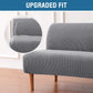 H.VERSAILTEX Armless Futon Cover Stretch Sofa Bed Slipcover Protector Elastic Feature Rich Textured High Spandex Small Checks Jacquard Fabric Futon Cover, Machine Washable, Dove