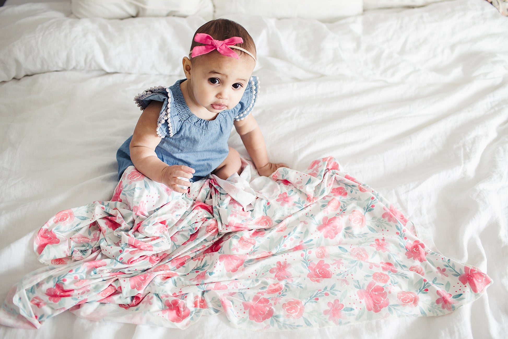 Buy now Copper Pearl Large Premium Knit Baby Swaddle Receiving Blanket June at indiglob india