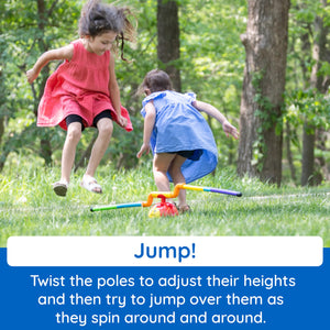 Buy now Fat Brain Toys 2-in-1 Musical Jump 'n Toss, Active Indoor/Outdoor Games for Kids Ages 4+, Fun Toys, Kids Activities at indiglob india