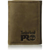 Timberland PRO Men's Leather Trifold Wallet with ID Window, Black/Bullard, One Size - Dark Brown/Pullman