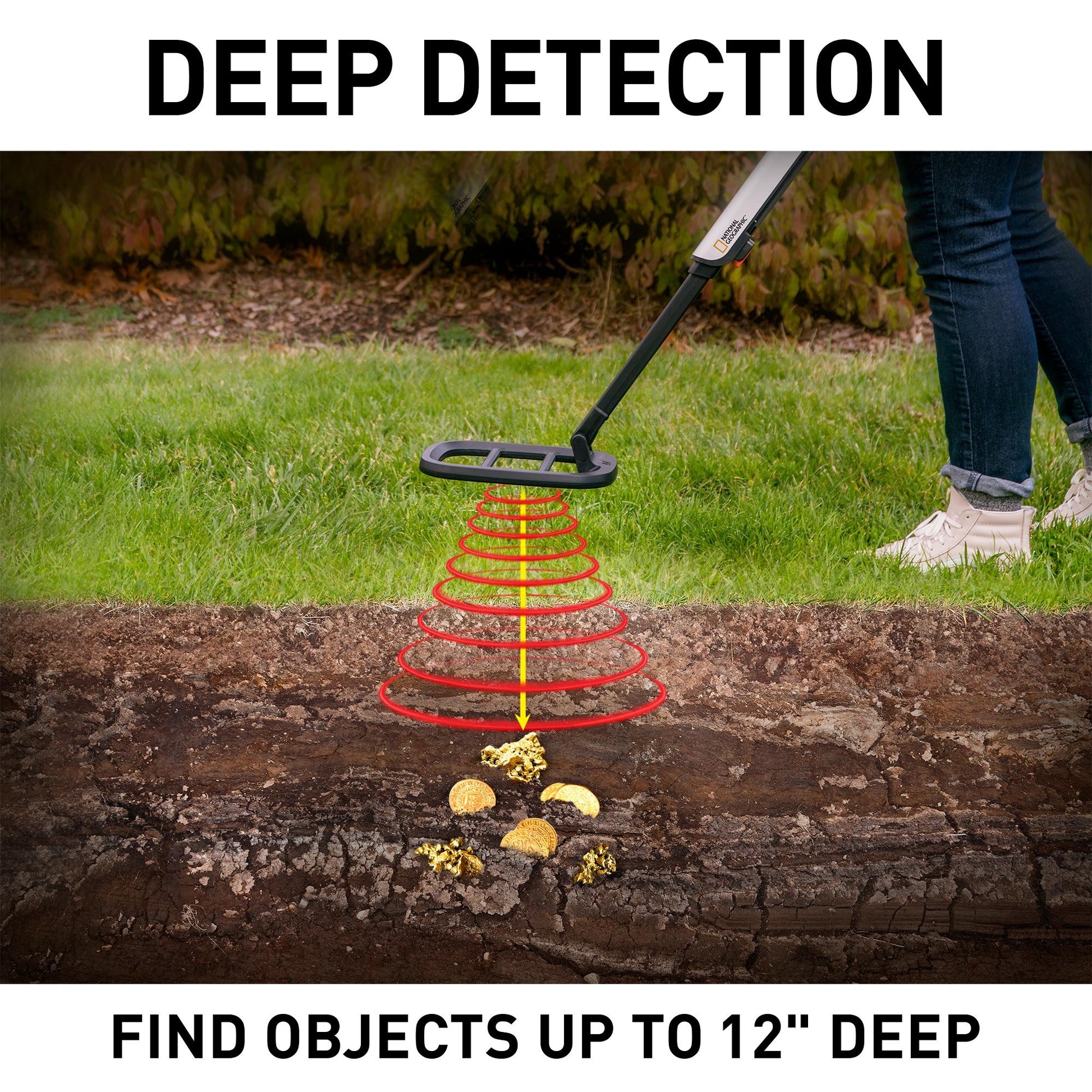 Buy now National Geographic PRO Series Metal Detector - Ultimate Treasure Hunter with Pinpointer, Large Waterproof 10" Coil - Lightweight and Collapsible for Easy Travel (Amazon Exclusive) at indiglob india