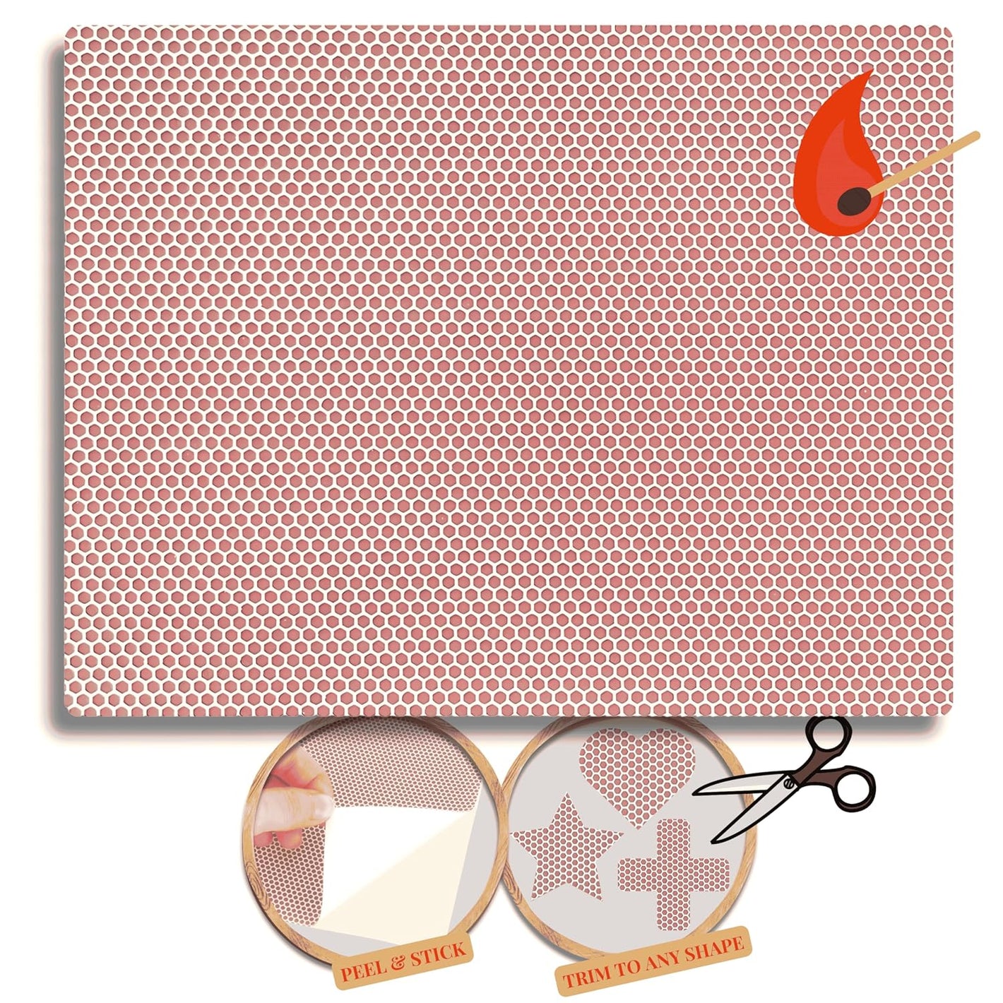 Winecraft Full Sheet Adhesive Match Striker Sticker Paper (8.5"x11") | Replacement Stryker Stricker for Safety Matches | Peel & Stick Flint Lighter Dot Pad Custom Shape & Size