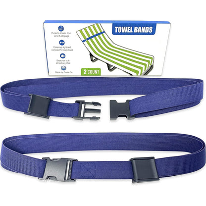 Cruise On Towel Bands for Cruise Chairs (4 Pack), Better Alternative to Towel Clips for Beach, Pool & Ships, Essential for 2026 & 2027 Trips, Secure & Stylish, Blue & Teal