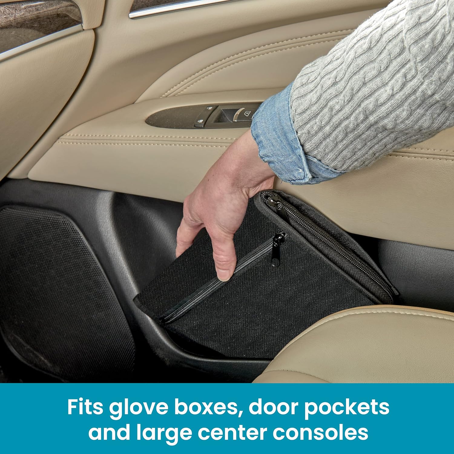 Buy now High Road Car Glove Box Organizer, Registration and Insurance Document Holder and Car Manual Holder with Flexible Secure Zippered Case and Note Pad at indiglob india