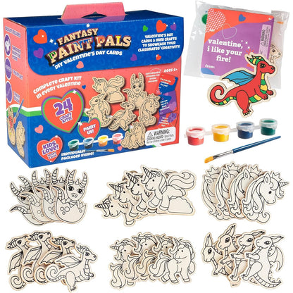 Buy now Unicorn & Dragon Wood Painting Kits (24ct)- Perfect Goodie Bag Party Favors for Kids Birthday Party -Each has a Wood Craft, Paints, Brush & Sticker for Boys & Girls - Kids Multi-Item Party Favor Packs at indiglob india