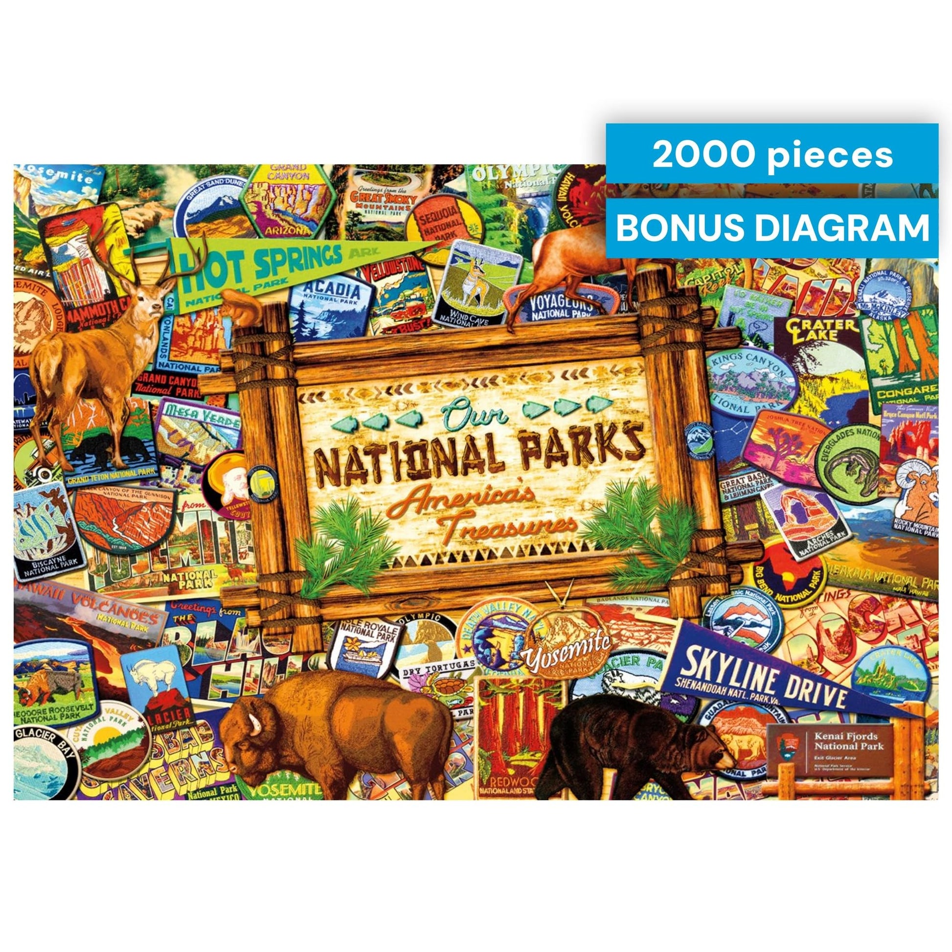Buy now Buffalo Games Jigsaw Puzzle ƒ?? Our National Parks Collage by Kate Ward Thacker ƒ?? 2000-Piece Puzzle for Adults, Includes Poster, Made in USA at indiglob india