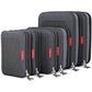 LeanTravel Compression Packing Cubes for Travel Organizers with Double Zipper (3-Pack (2L+1M), Black)