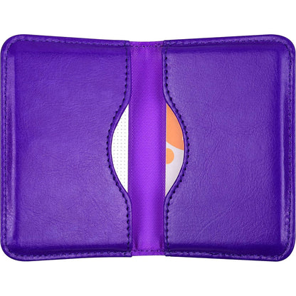 Wisdompro Business Card Holder, 2-Sided PU Leather Folio Name Card Holder Wallet Case with Magnetic Shut for Men and Women, Ultra Slim and Thin